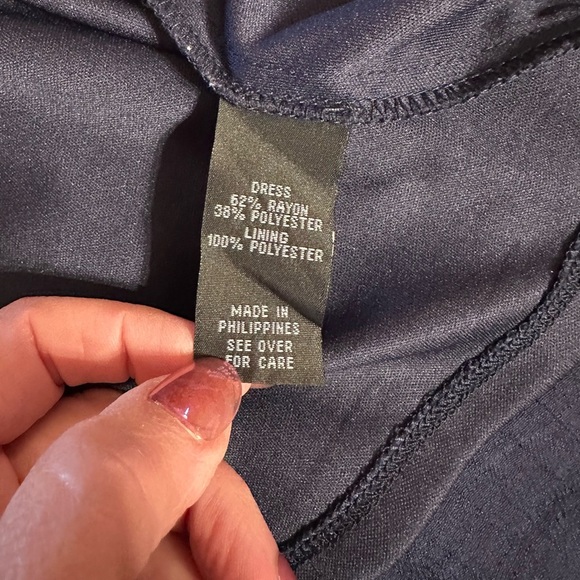 By&by Navy Women’s Dress Sleeveless Lined Size Large Rayon Polyester Knee Length - Picture 7 of 14